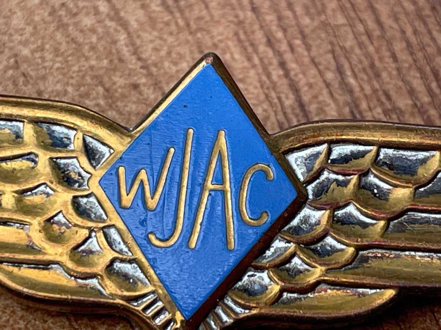 An Uncommon Winged Women's Junior Air Corps Badge by J.R Gaunt of London 6cm wide