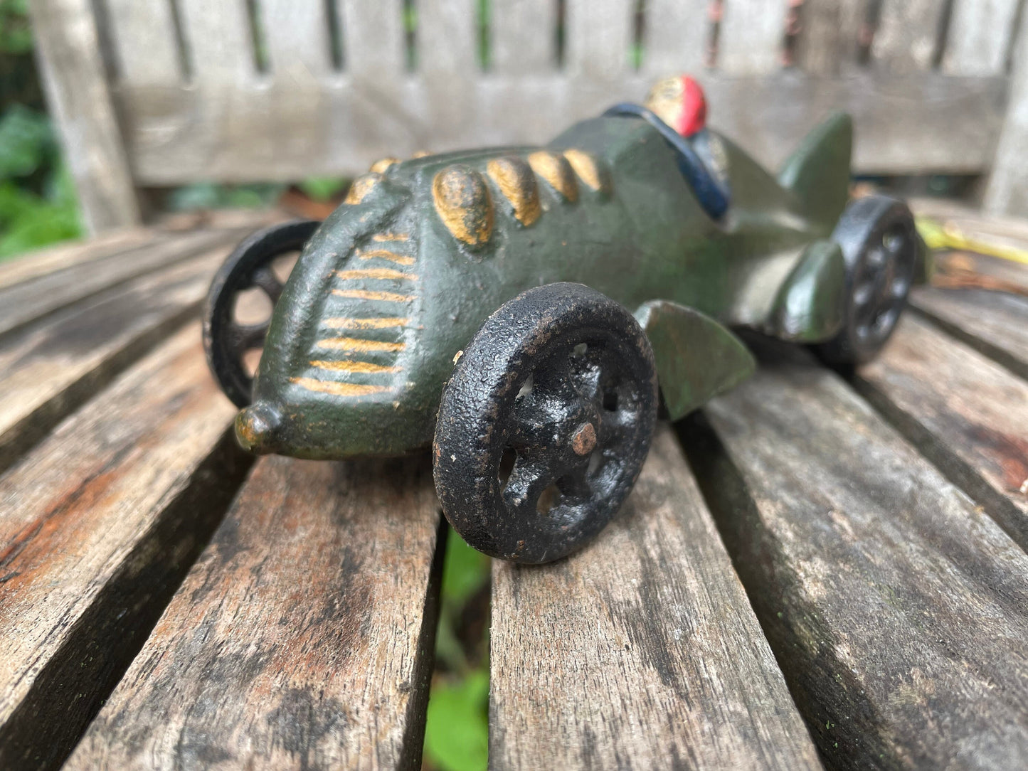 A Vintage Cast Iron Hubley Racing Car 16cm Long