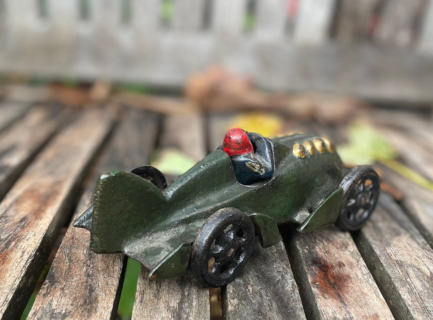 A Vintage Cast Iron Hubley Racing Car 16cm Long
