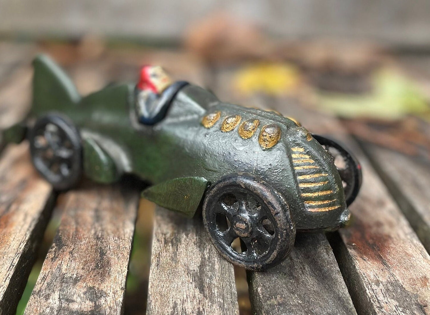 A Vintage Cast Iron Hubley Racing Car 16cm Long