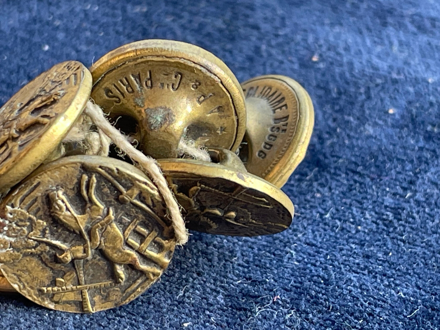Eight French Buttons - Solidaire Bte SGDG by AP and Co Paris c1920's 16mm diameter
