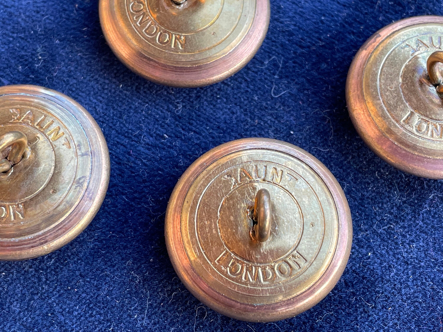 Four 5th Royal Irish Lancers Tunic Shoulder Buttons by Gaunt of London (1858-1993) 26mm Diameter