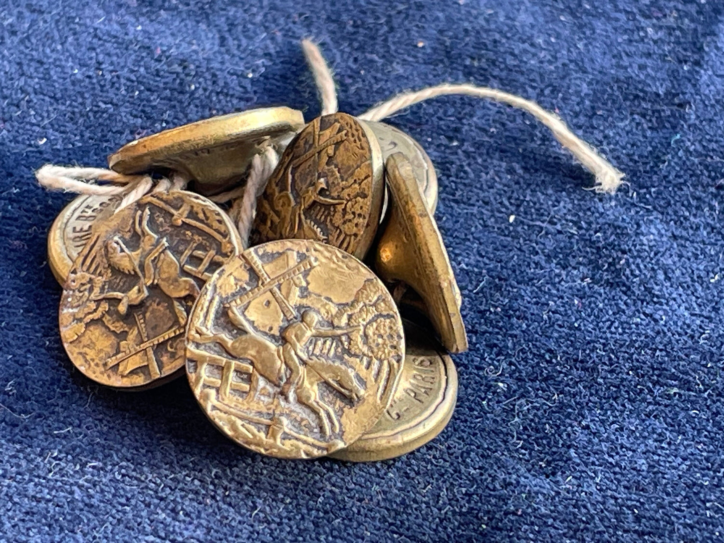 Eight French Buttons - Solidaire Bte SGDG by AP and Co Paris c1920's 16mm diameter