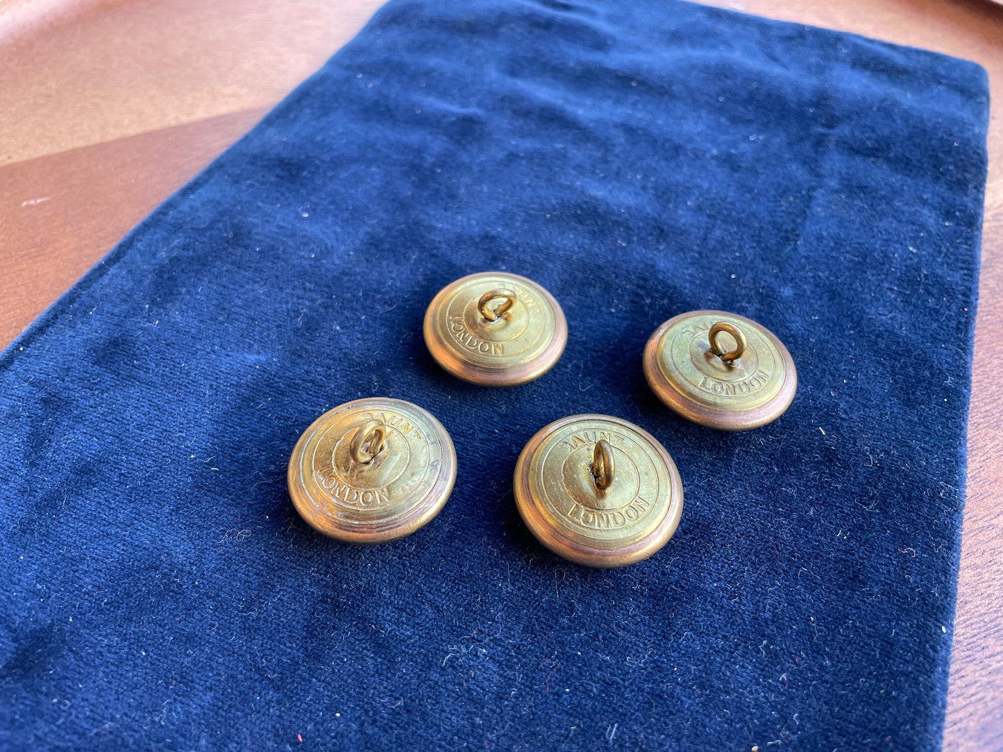 Four 5th Royal Irish Lancers Tunic Shoulder Buttons by Gaunt of London (1858-1993) 26mm Diameter