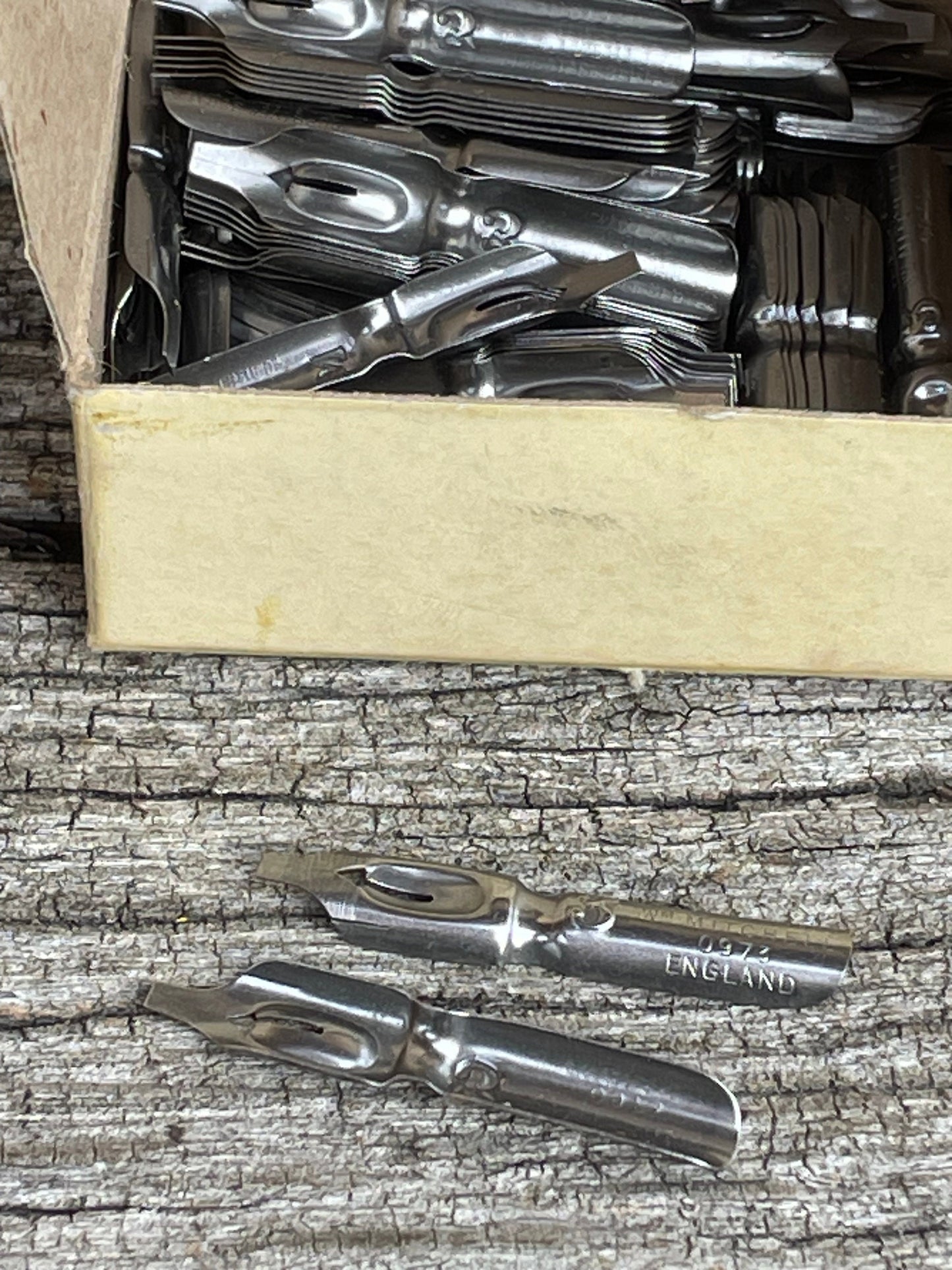 A Vintage Opened, Almost Full Box of Cursive Series Writing/Calligraphy Pens Nibs by William Mitchell's -L.C.C 23061 Size 3