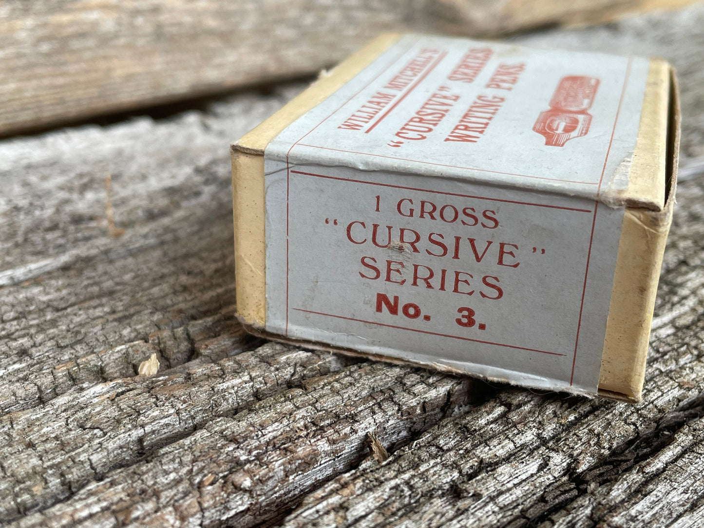 A Vintage Opened, Almost Full Box of Cursive Series Writing/Calligraphy Pens Nibs by William Mitchell's -L.C.C 23061 Size 3
