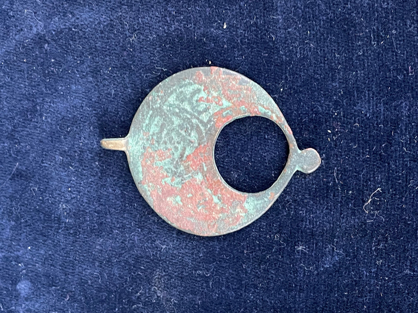An Ancient Bronze Amulet Artefact in a Lunar Crescent Shape 35mm Diameter