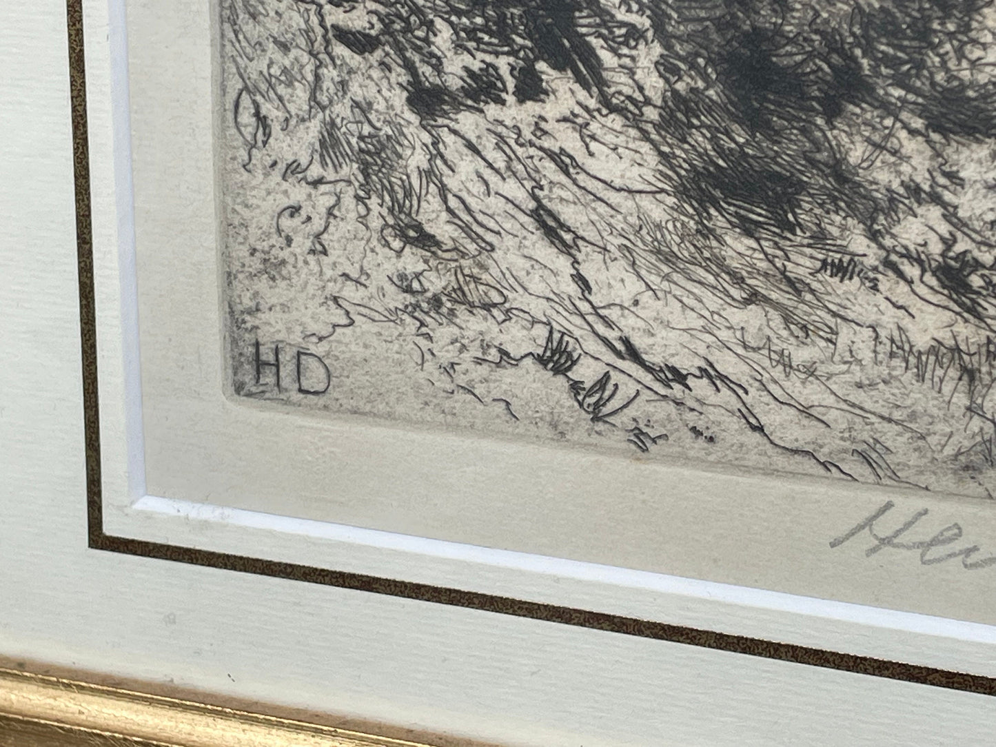 A Framed and Signed Etching by Herbert Dicksee Called  'Shaldon Lane' 1916