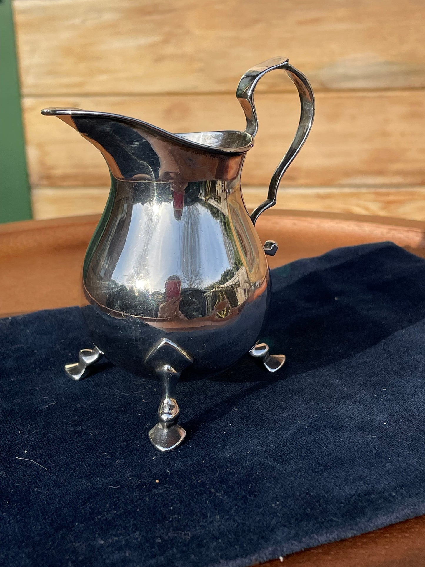 A Small Solid Silver Cream Jug Made in Birmingham 1921 (very rubbed Assay marks) 9cm Tall -81grams