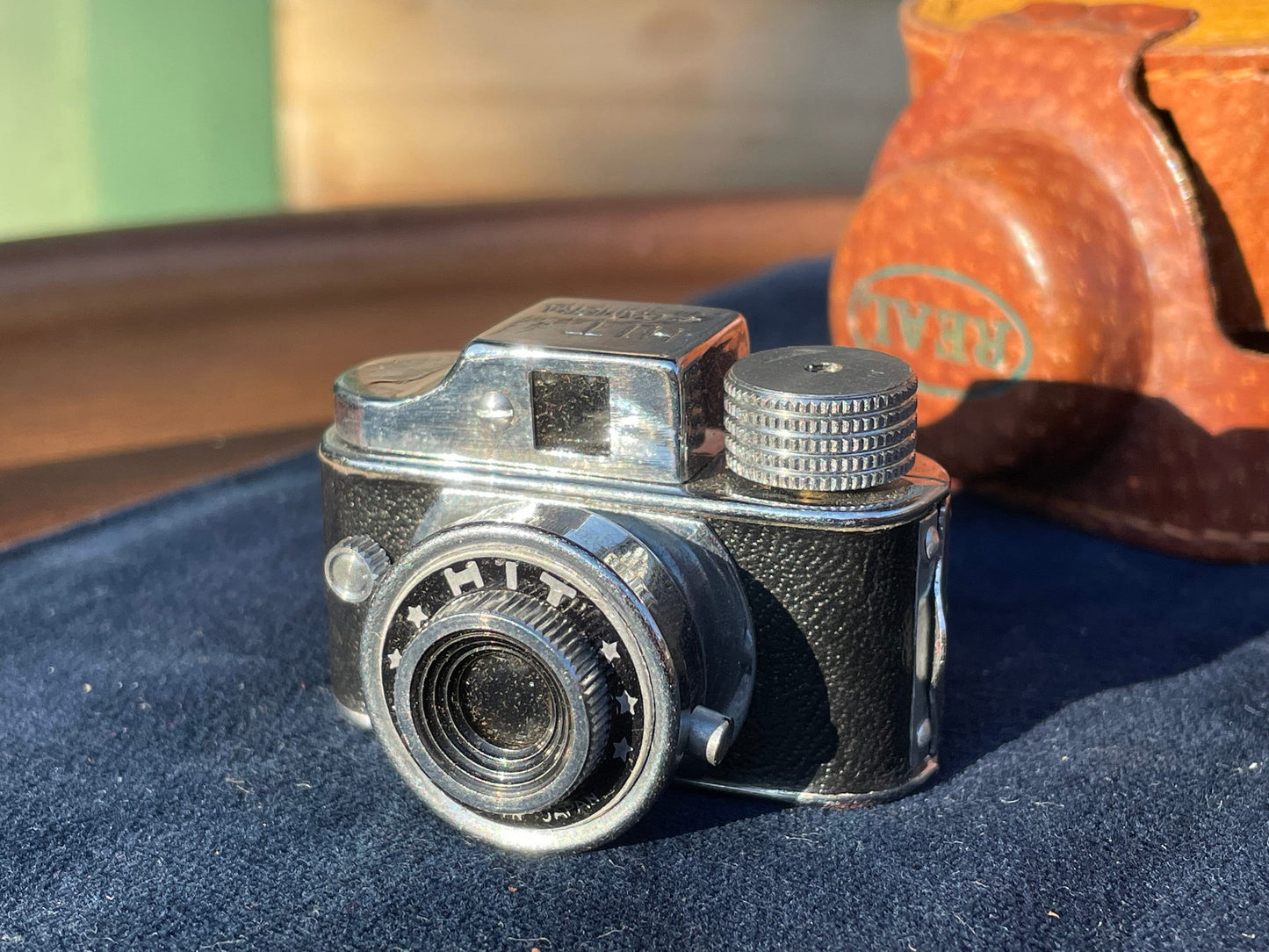Miniature HIT Spy Camera in Original Leather Case - Camera 5.5cm Wide