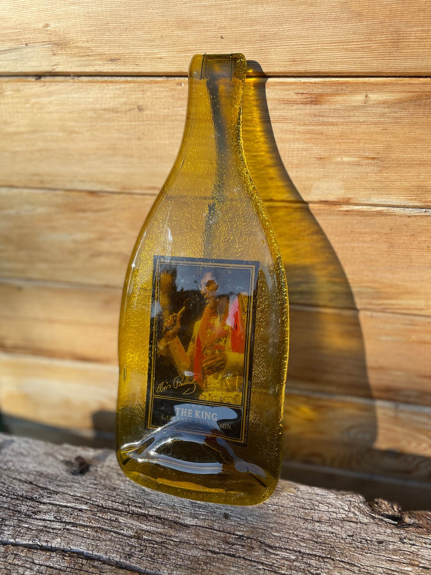 A Piece of Vintage Elvis Presley Memorabilia - Elvis captured in a 2001 The King Cabernet Sauvignon California wine bottle - 31cm tall