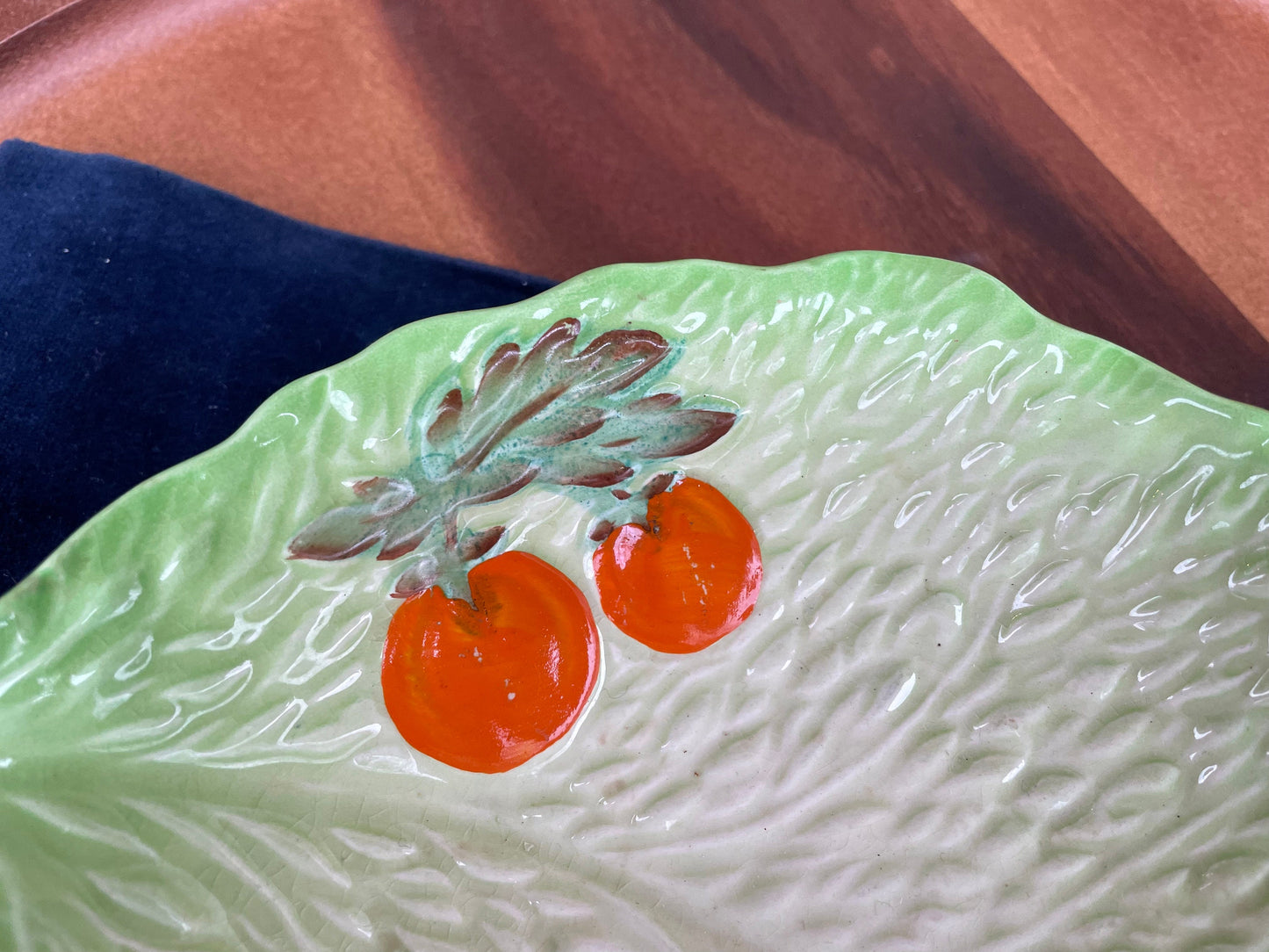 A Vintage 1950's Beswick Ware no. 214 Lettuce Leaf and Tomato 19cm Long