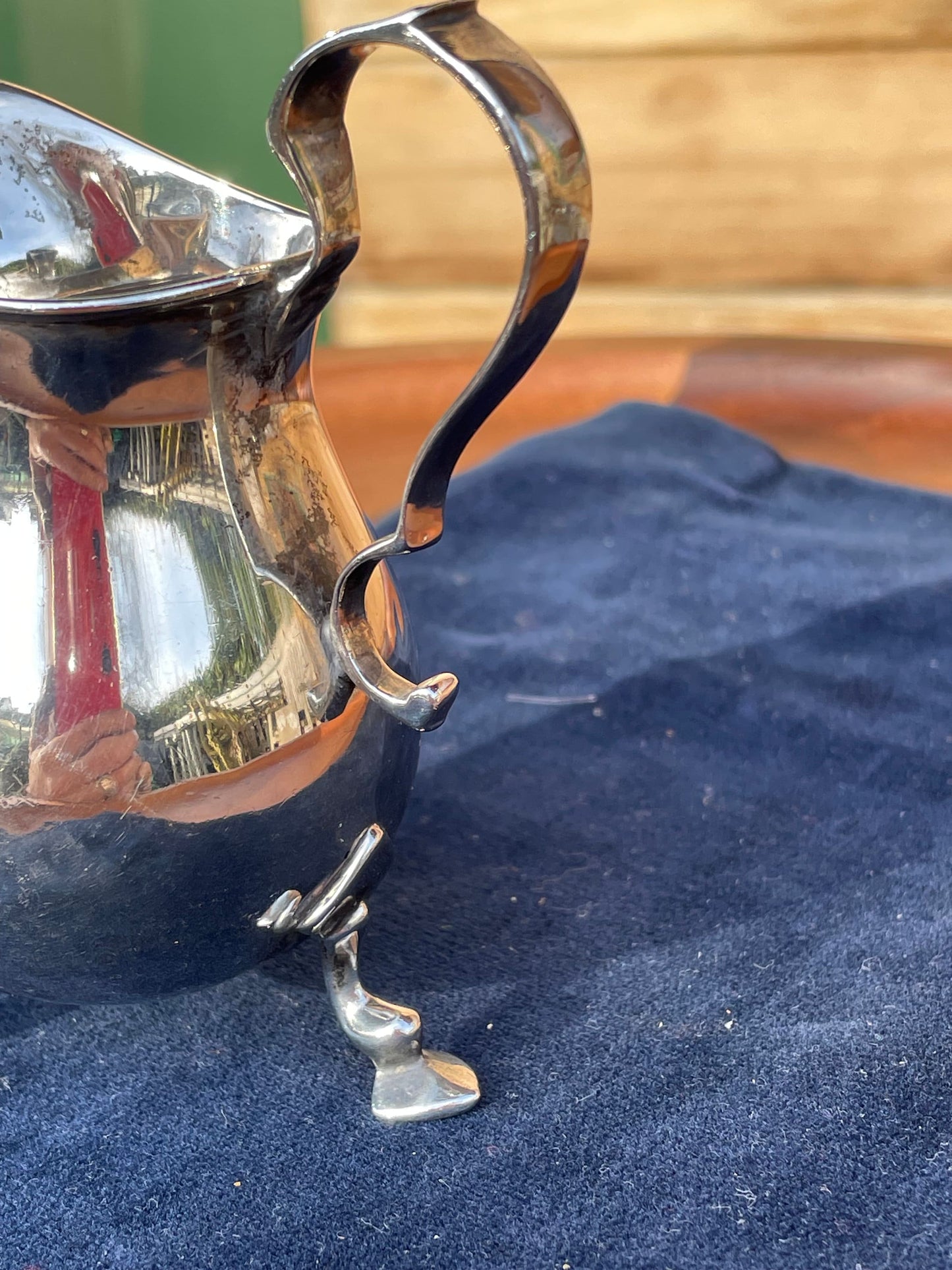 A Small Solid Silver Cream Jug Made in Birmingham 1921 (very rubbed Assay marks) 9cm Tall -81grams
