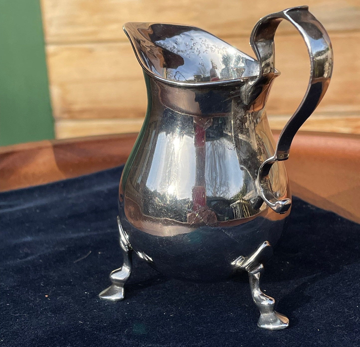 A Small Solid Silver Cream Jug Made in Birmingham 1921 (very rubbed Assay marks) 9cm Tall -81grams