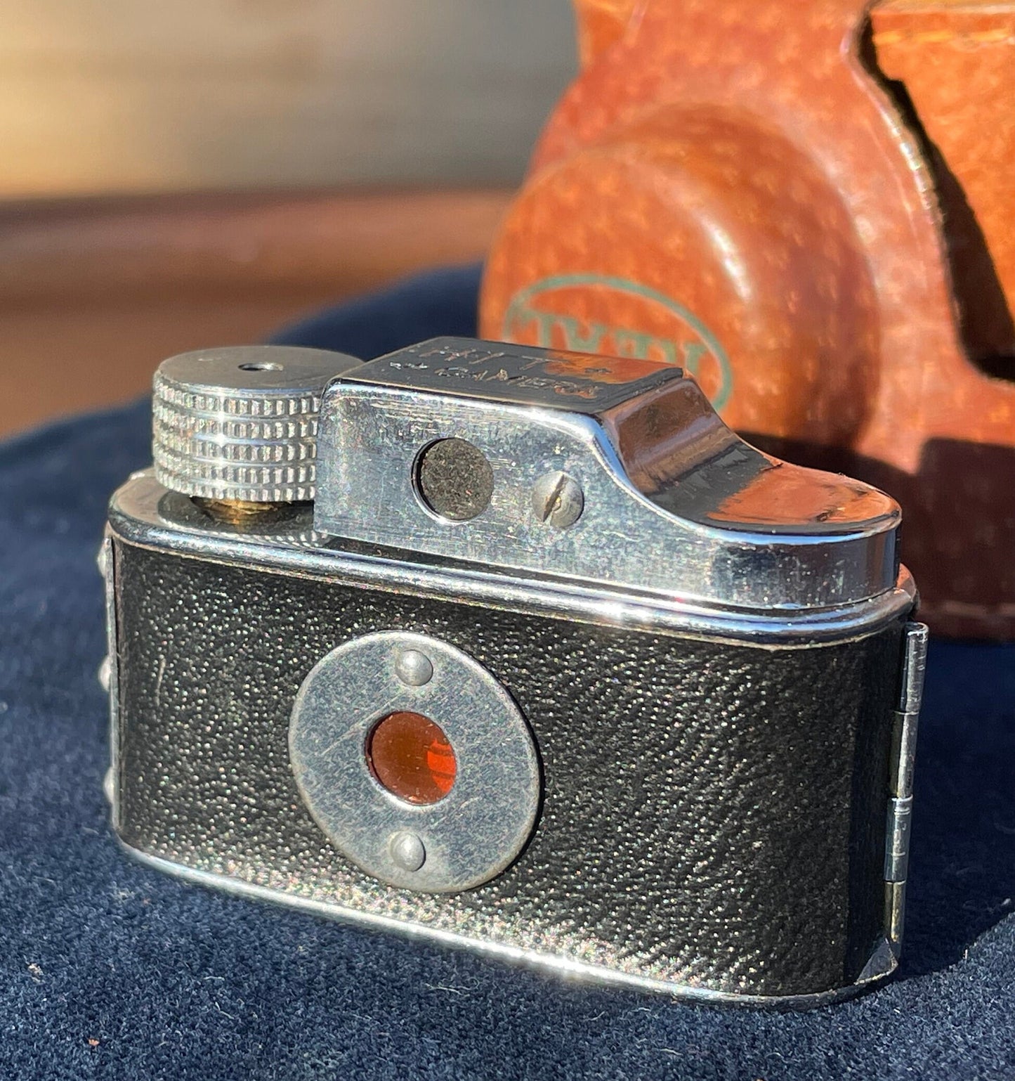 Miniature HIT Spy Camera in Original Leather Case - Camera 5.5cm Wide