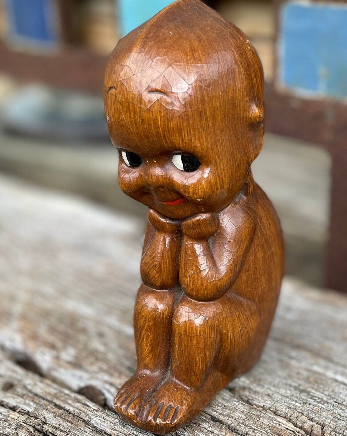 A Vintage Italian 1950's wooden Kewpie Doll by Alberto Lena No.125 14cm tall