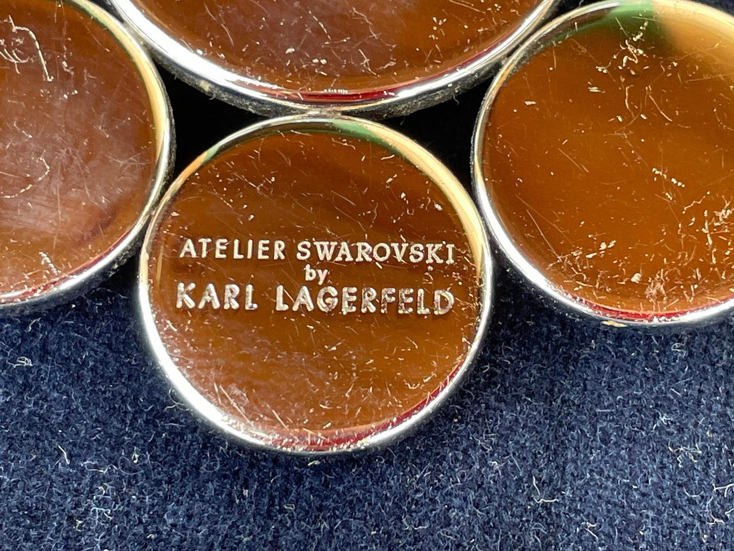 Atelier Swarovski Karl Lagerfeld Pendant – Vintage Crystal & Cabochon Couture Necklace Charm, Collectible Designer Jewellery 55mm