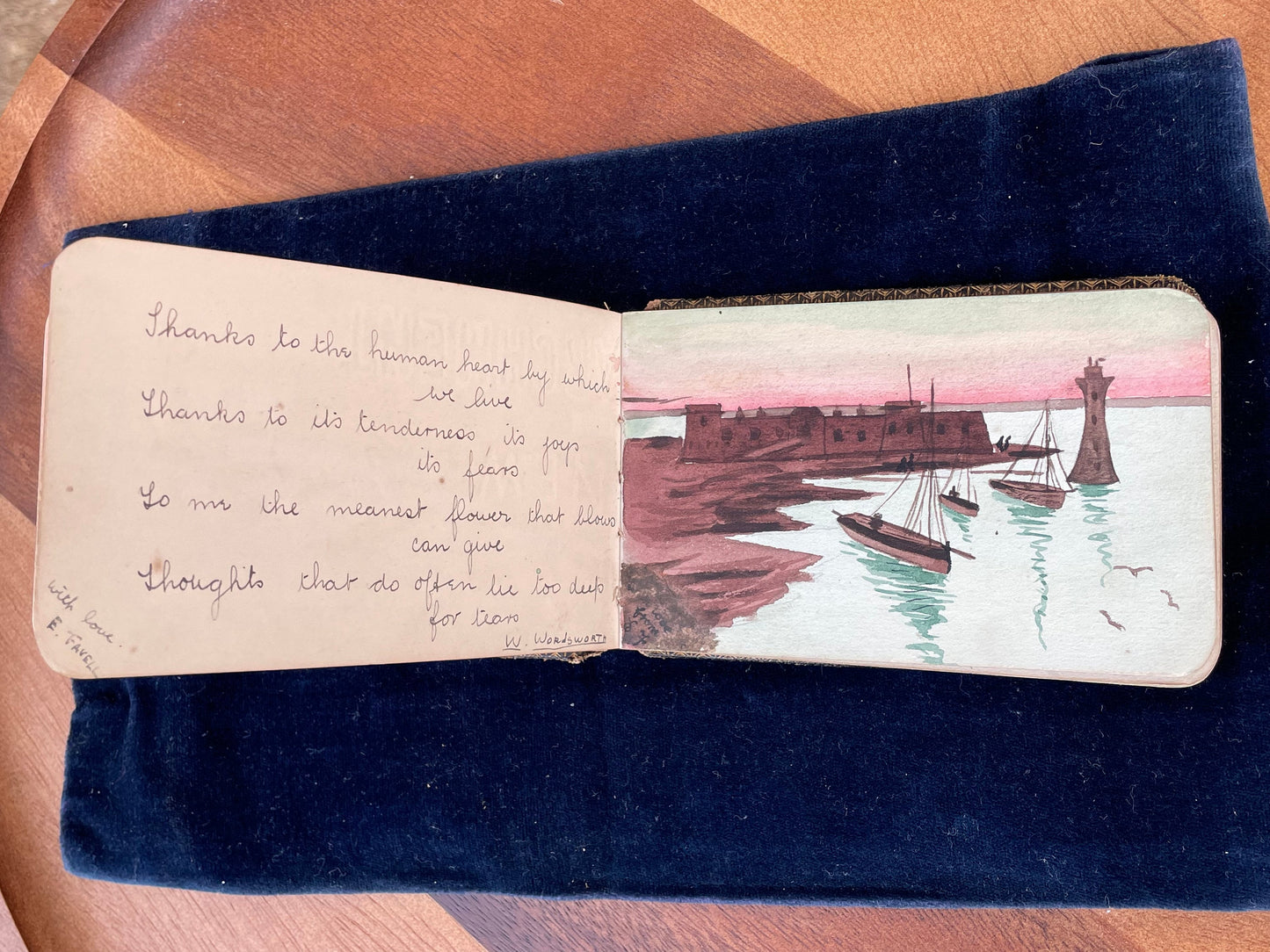 An Edwardian sketch book with poetry, music, paintings, drawings, signatures and quotes etc