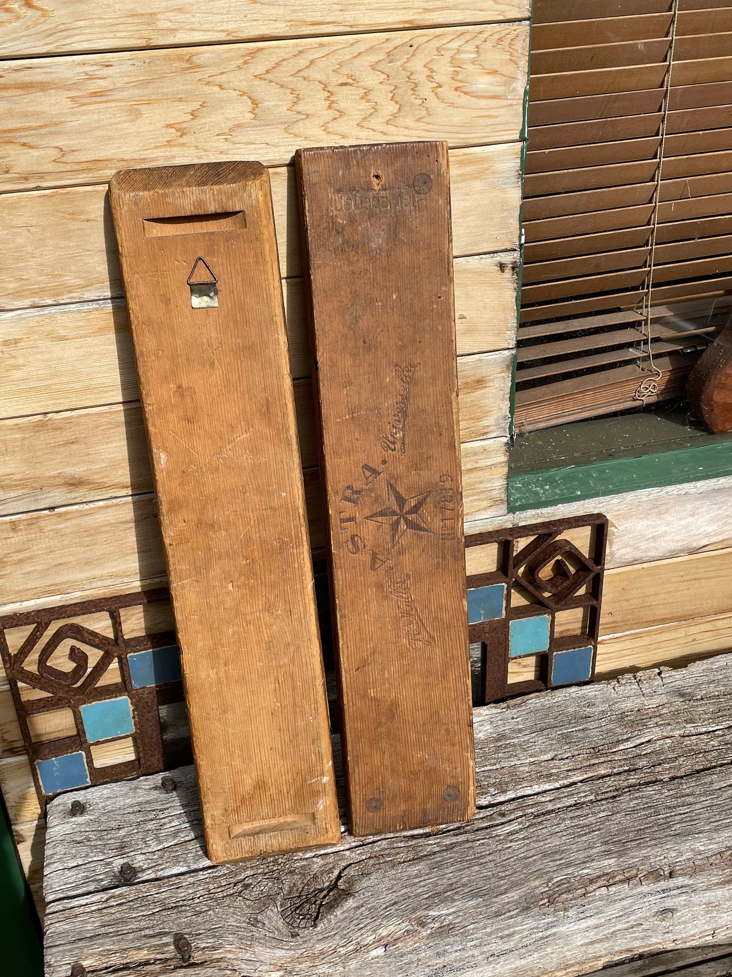 Antique wooden cigar press by Astra J.C Muller Universelle 56cm long