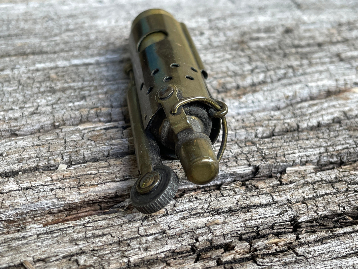 WW1 German Austrian flip top JMCO windproof brass trench fuel lighter