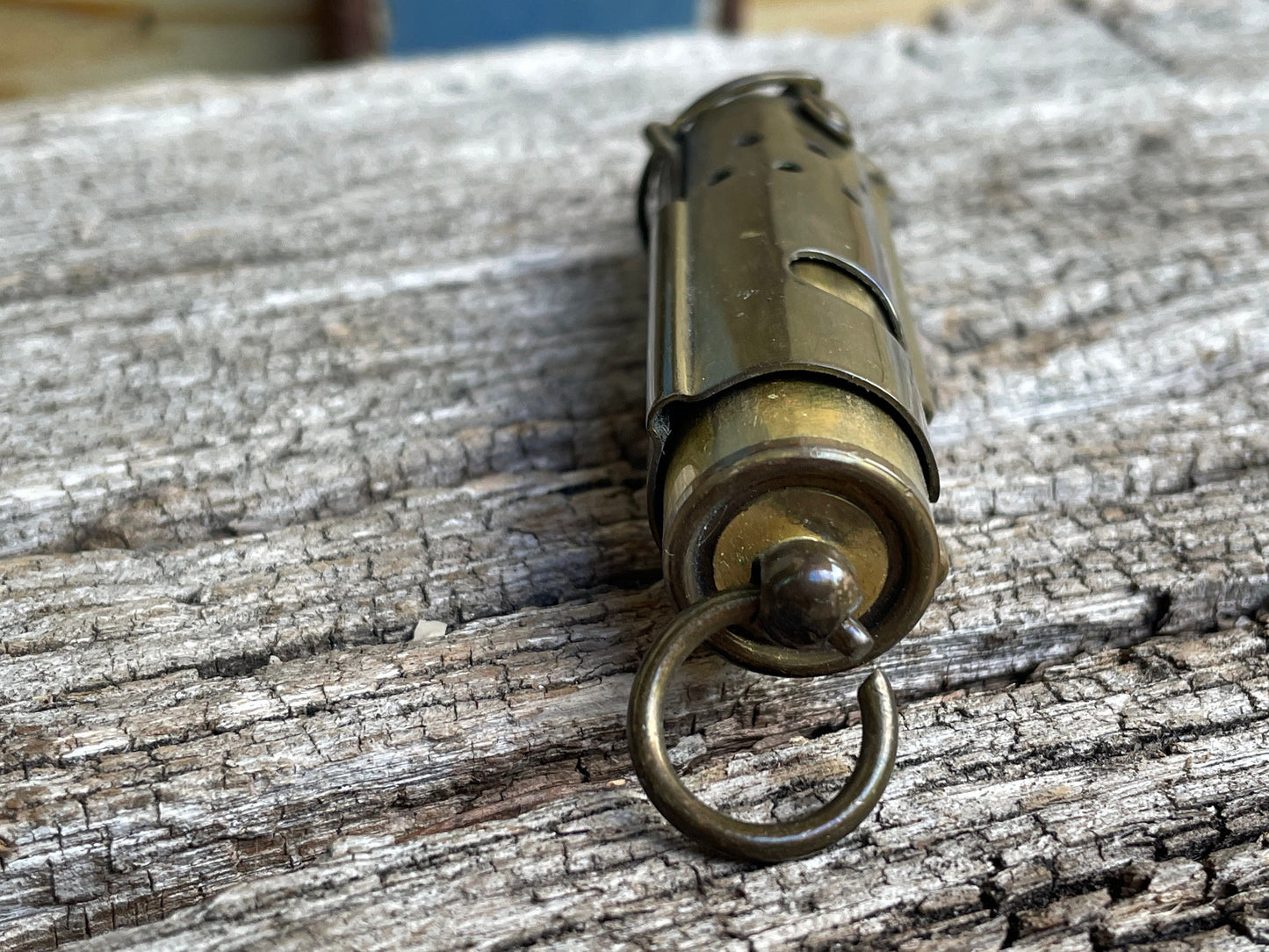 WW1 German Austrian flip top JMCO windproof brass trench fuel lighter