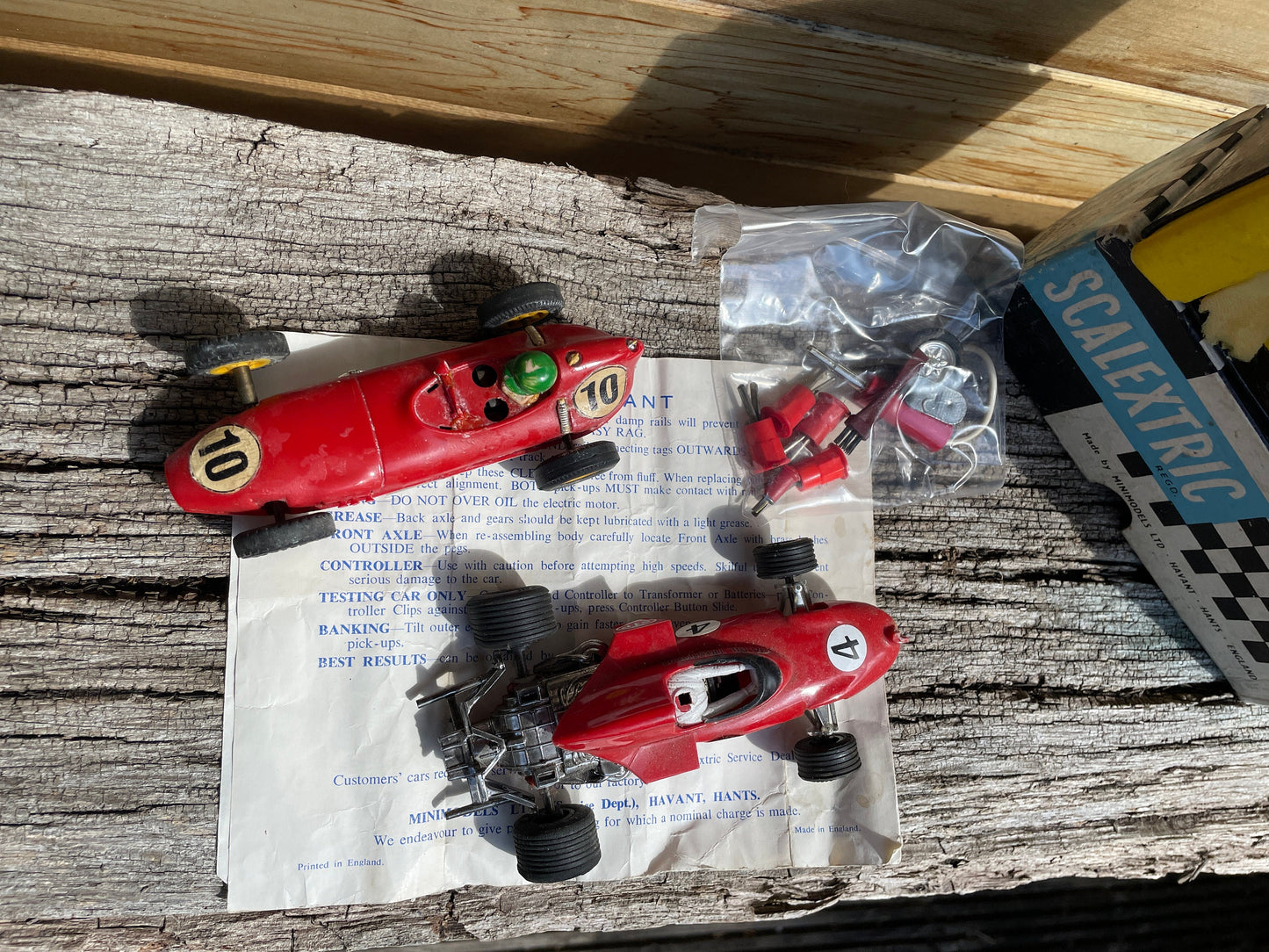 Triang Lotus MMC54 and March Ford C026 Scalextric model racing cars