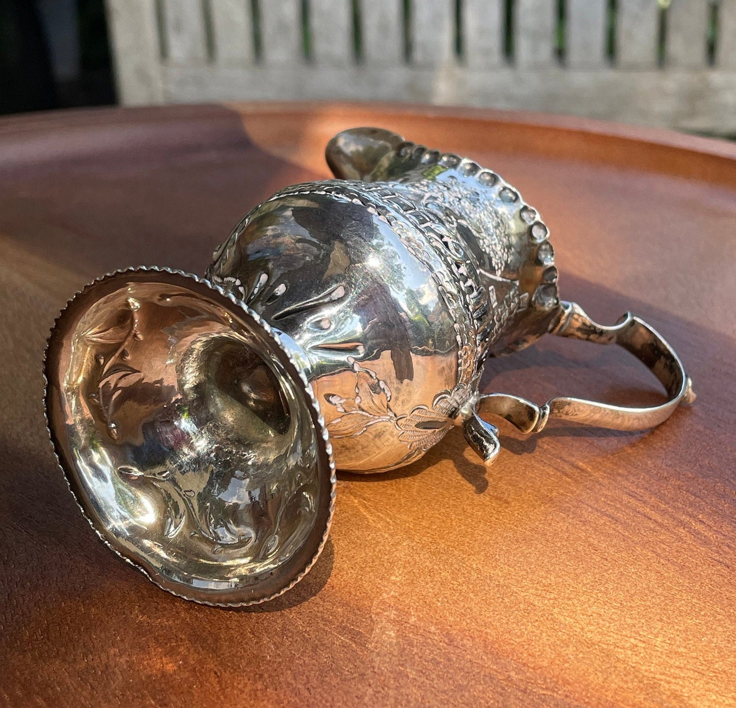 George III hallmarked solid silver cream jug London 1775 by Thomas Shepherd
