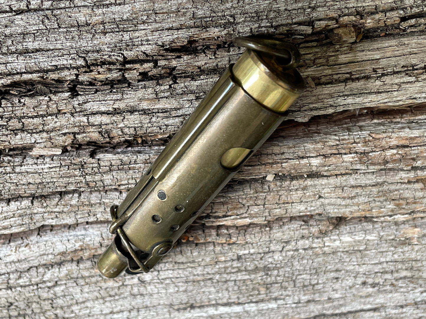 WW1 German Austrian flip top JMCO windproof brass trench fuel lighter