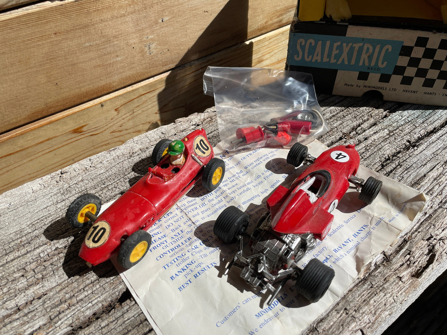 Triang Lotus MMC54 and March Ford C026 Scalextric model racing cars
