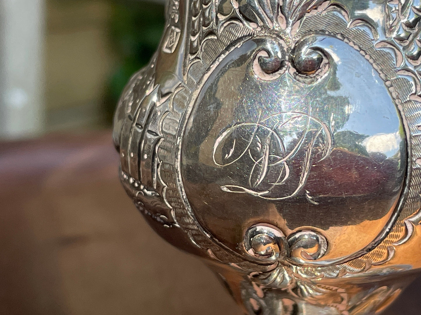 George III hallmarked solid silver cream jug London 1775 by Thomas Shepherd