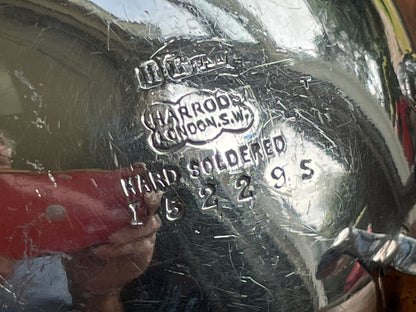 Vintage Harrods London Silver Plated Sauce Boat, Footed Gravy Boat with Lion Paw Feet, Hard Soldered Silverplate