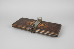 Vintage Hepworths Tie Press – 25cm Wooden Veneered Tie Clamp with Inlay, British Made Menswear Accessory c.1930s–50s