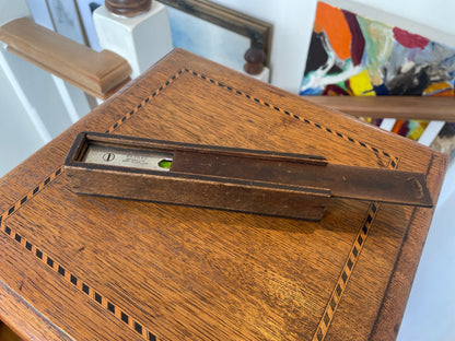 Vintage Rabone Spirit Level No.1394 – Made in England Precision Tool with Wooden Case – Mid 20th Century Carpenter Collectible