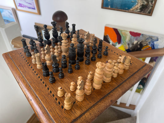 Two Vintage Wooden Chess Sets – Staunton Style with 55mm & 60mm Kings, Job Lot for Spares or Restoration