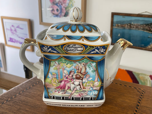 Sadler Staffordshire Shakespeare Teapot A Midsummer Night’s Dream Vintage English Pottery Collectors Piece