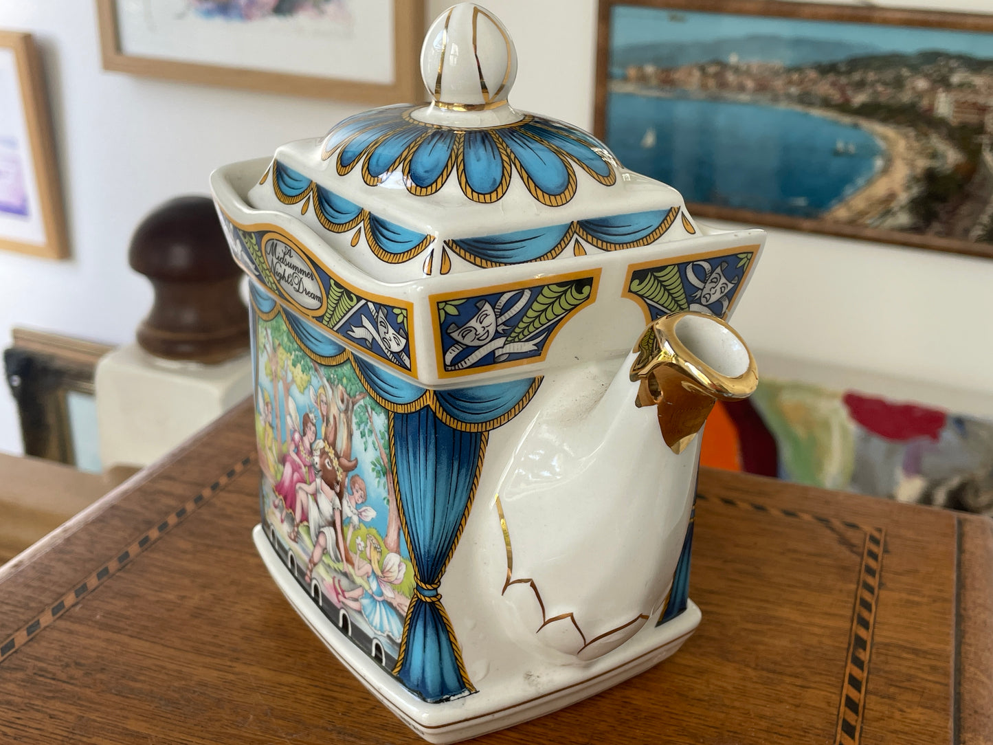 Sadler Staffordshire Shakespeare Teapot A Midsummer Night’s Dream Vintage English Pottery Collectors Piece