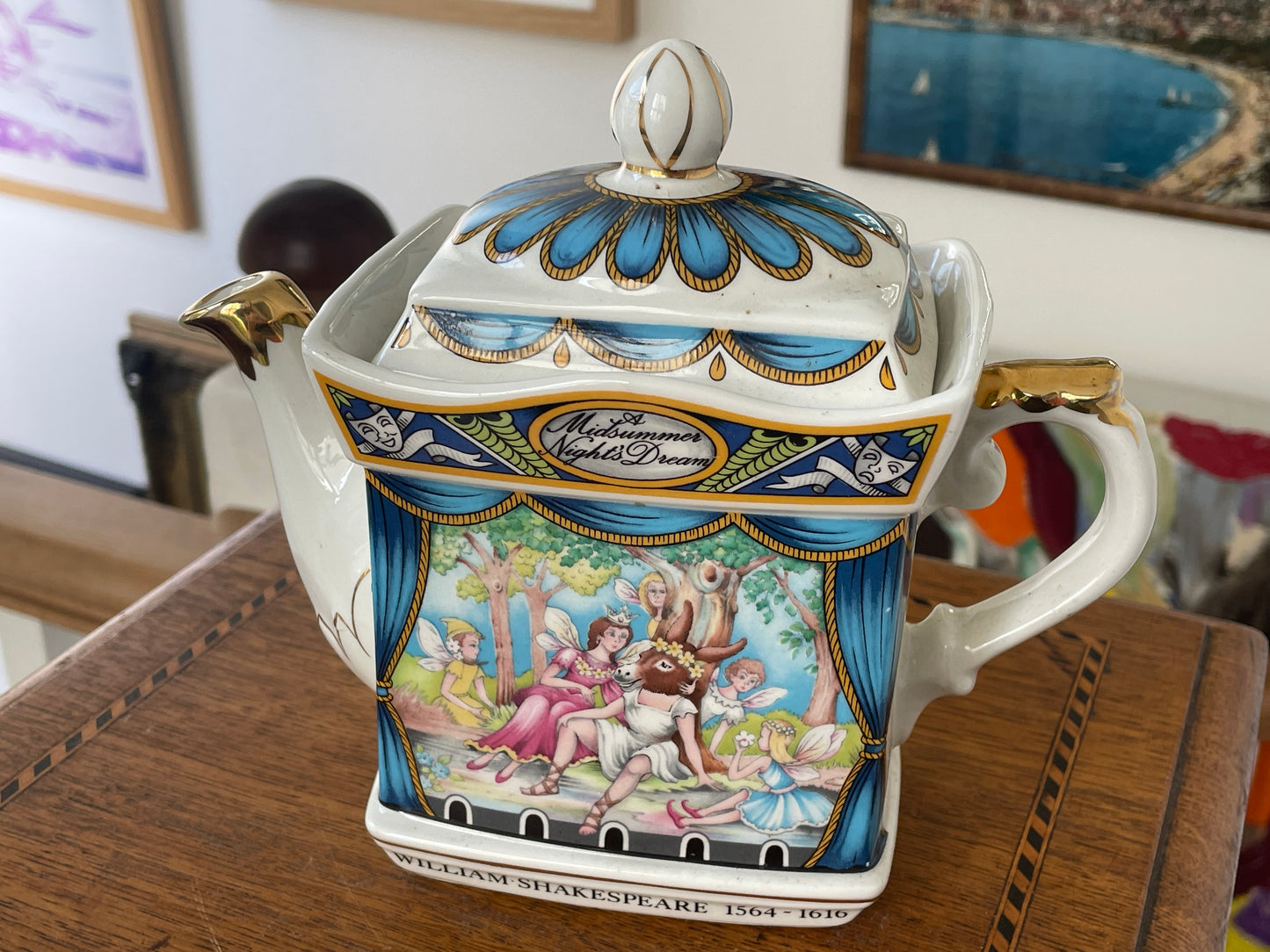 Sadler Staffordshire Shakespeare Teapot A Midsummer Night’s Dream Vintage English Pottery Collectors Piece