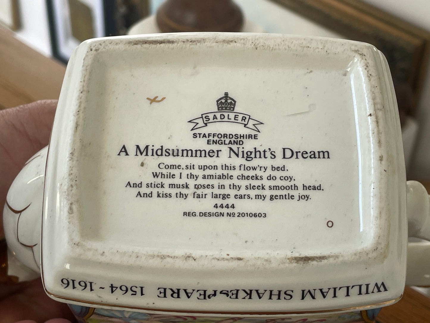 Sadler Staffordshire Shakespeare Teapot A Midsummer Night’s Dream Vintage English Pottery Collectors Piece