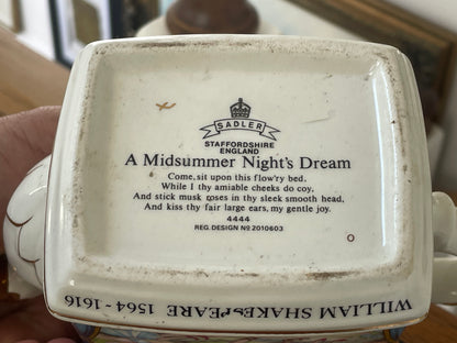 Sadler Staffordshire Shakespeare Teapot A Midsummer Night’s Dream Vintage English Pottery Collectors Piece