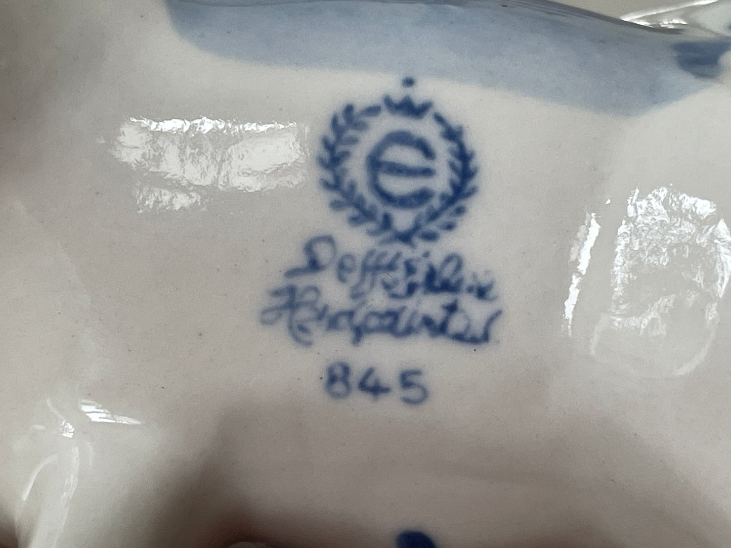 Vintage Handpainted Delft Blue Cow Creamer Jug – Dutch Ceramic Milk Pitcher with Windmill Scene & Floral Design 1960s