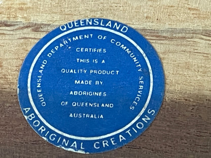 Vintage Aboriginal Painted Boomerang – Queensland Aboriginal Creations Australia – Authentic Souvenir with Certification