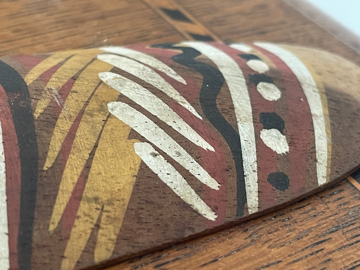Vintage Aboriginal Painted Boomerang – Queensland Aboriginal Creations Australia – Authentic Souvenir with Certification