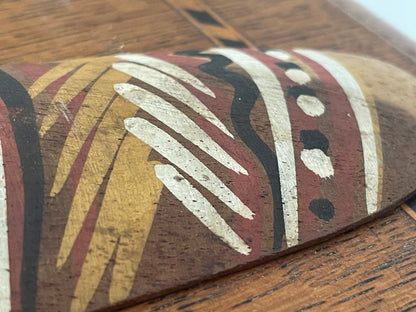 Vintage Aboriginal Painted Boomerang – Queensland Aboriginal Creations Australia – Authentic Souvenir with Certification