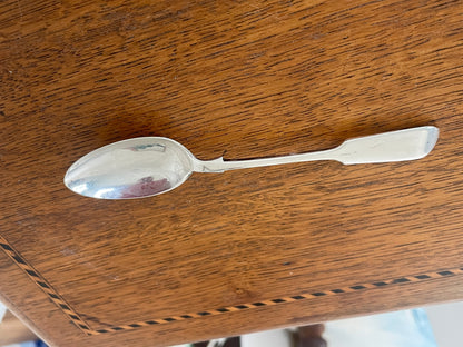 Antique Victorian Sterling Silver Teaspoon, Birmingham 1885, Hilliard & Thomason, Hallmarked Fiddle Pattern Collectible