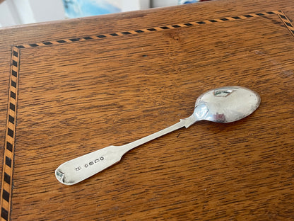 Antique Victorian Sterling Silver Teaspoon, Birmingham 1885, Hilliard & Thomason, Hallmarked Fiddle Pattern Collectible
