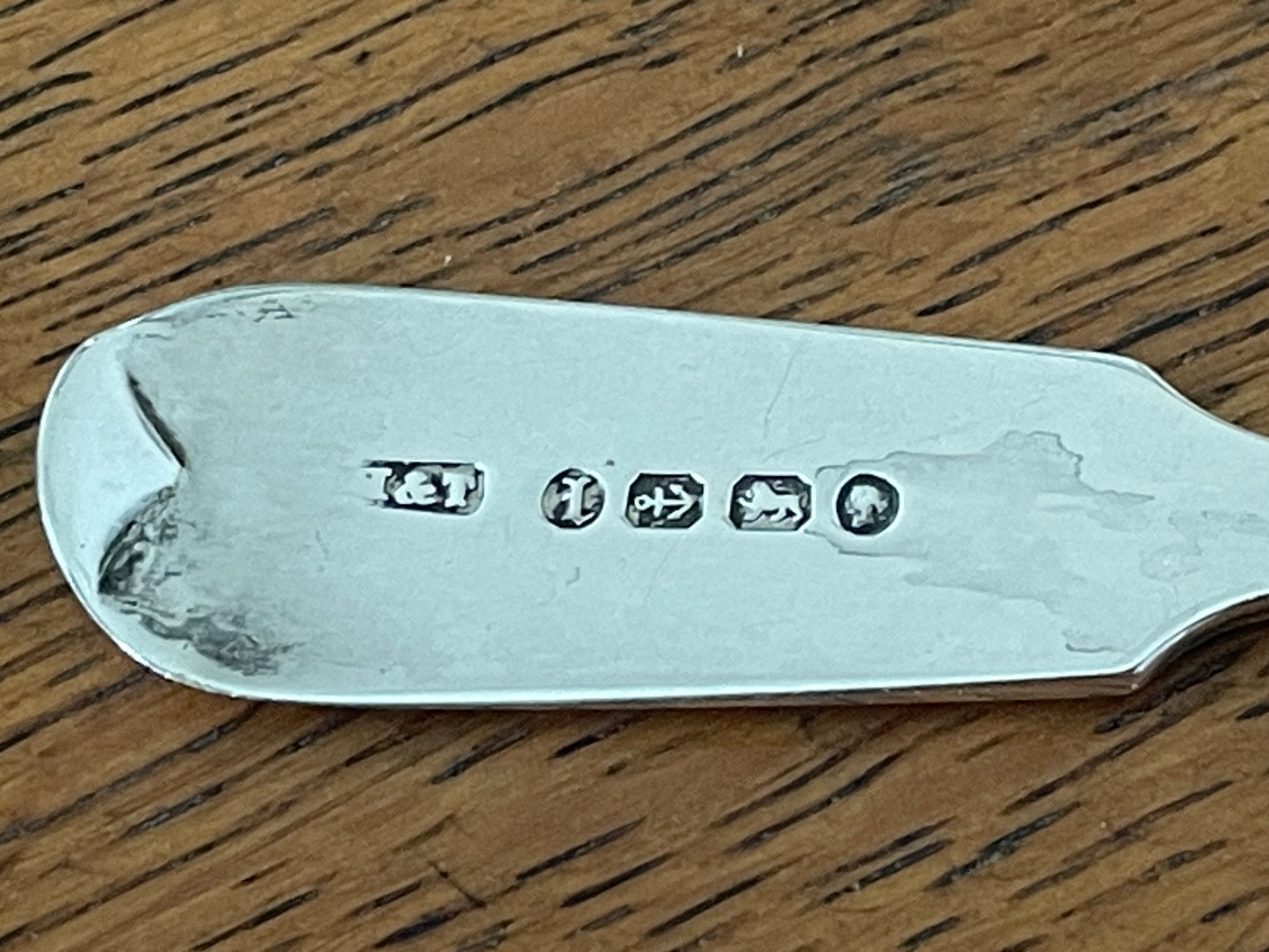 Antique Victorian Sterling Silver Teaspoon, Birmingham 1885, Hilliard & Thomason, Hallmarked Fiddle Pattern Collectible