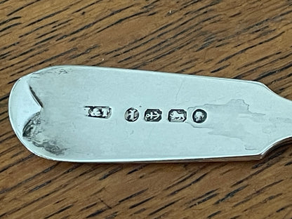 Antique Victorian Sterling Silver Teaspoon, Birmingham 1885, Hilliard & Thomason, Hallmarked Fiddle Pattern Collectible