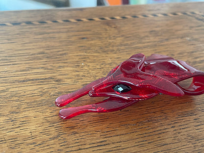 Vintage Style Red Fox Brooch – Retro Resin Statement Animal Pin, Art Deco Inspired Jewellery, Kitschy Woodland Gift