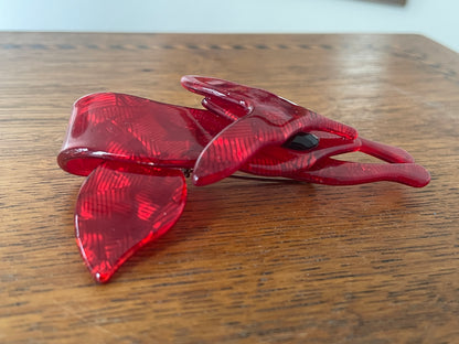 Vintage Style Red Fox Brooch – Retro Resin Statement Animal Pin, Art Deco Inspired Jewellery, Kitschy Woodland Gift