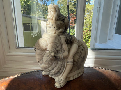 Rare John Biccard Crushed Marble Sculpture – Vintage Collectible South African Art Figurine, 1990s Whimsical Design